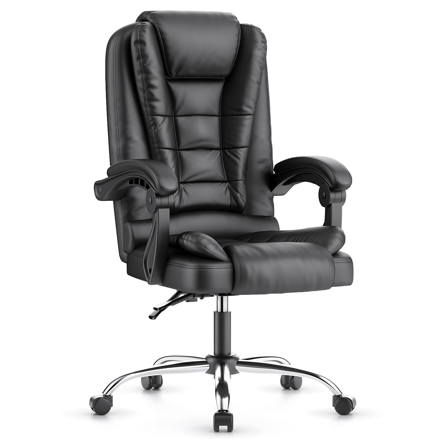 Sedia ergonomica per ufficio esecutivo Sedia da scrivania per computer con schienale alto in pelle PU con funzione di inclinazione reclinabile per il lavoro in casa-ufficio