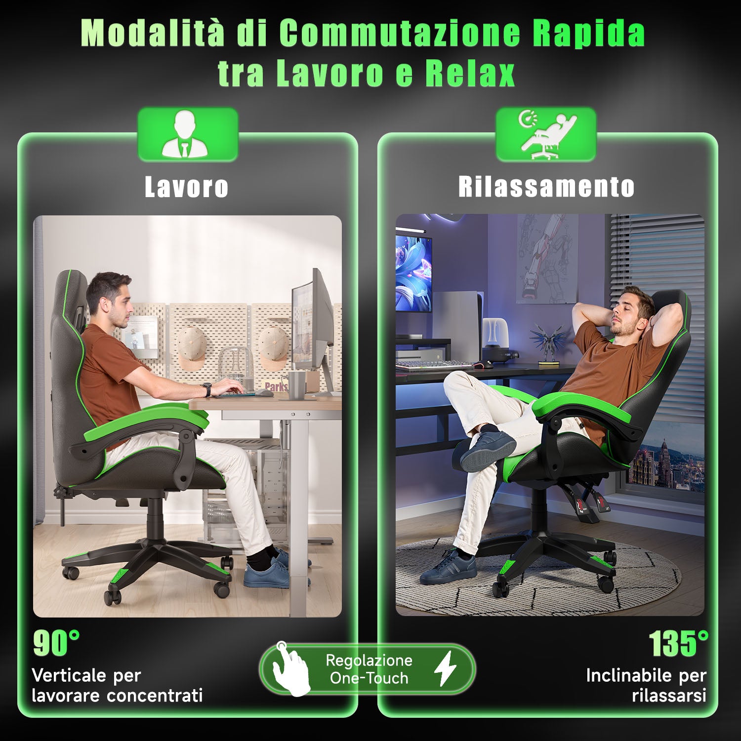 Sedia Gaming SITMOD Con Poggiapiedi - Ergonomica, Imbottita E Con Tessuto A Rete - Foto 6