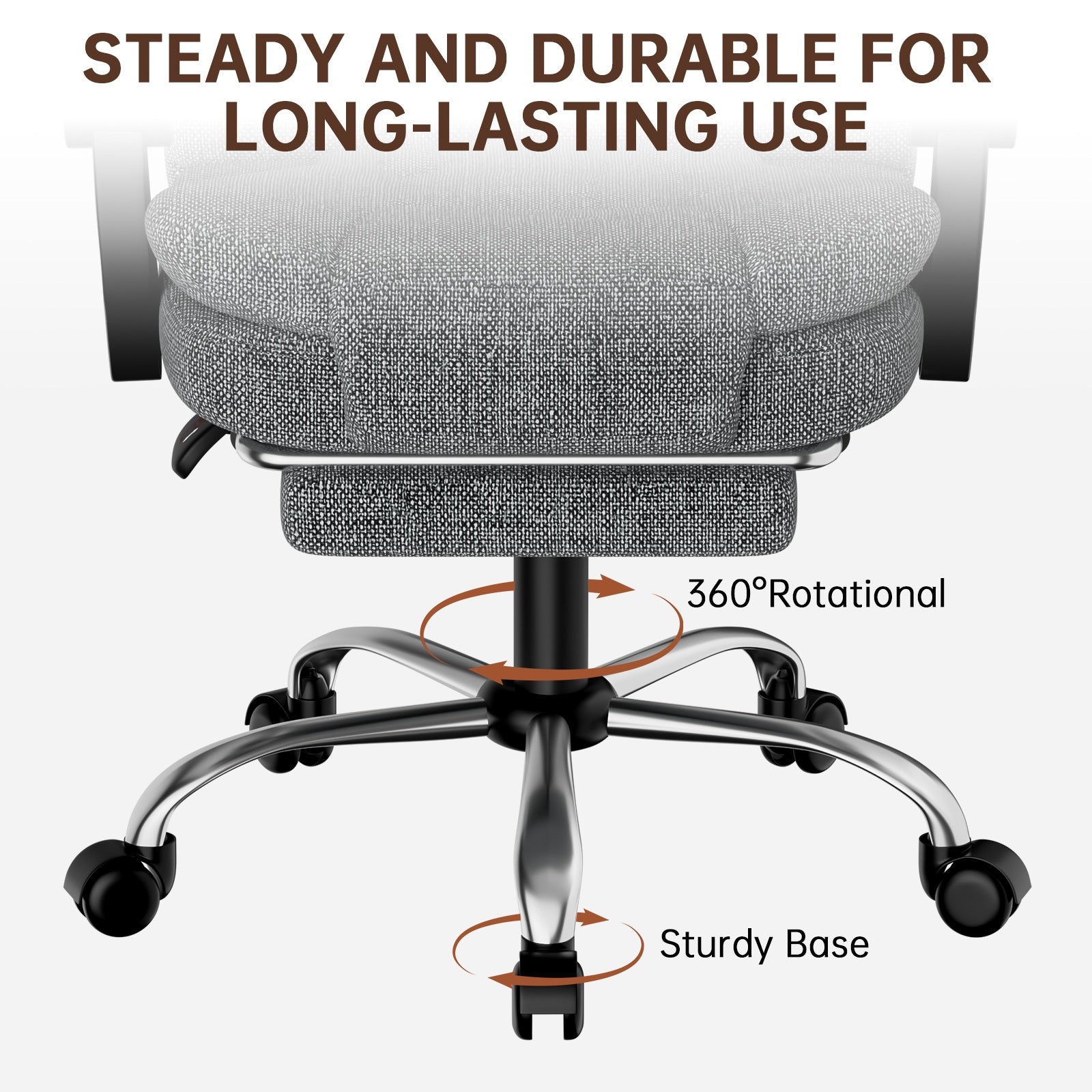 Sedia ergonomica per ufficio esecutivo Sedia da scrivania per computer con schienale alto in pelle PU con funzione di inclinazione reclinabile per il lavoro in casa-ufficio