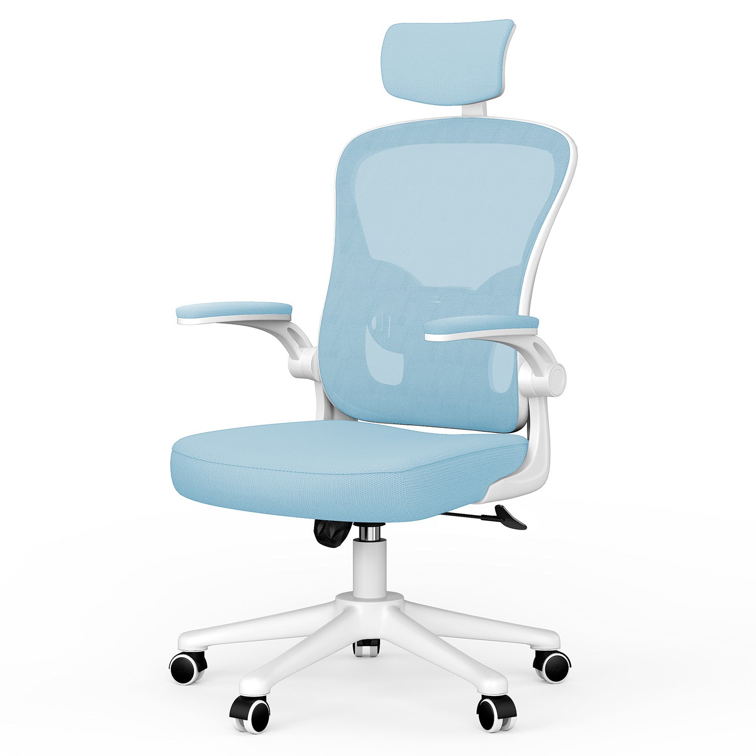 Sedia da Ufficio, Sedia Ufficio Ergonomica con Braccioli Regolabili in Rete Traspirante, Altezza Regolabile e Schienale Inclinabile con Ruote Girevoli