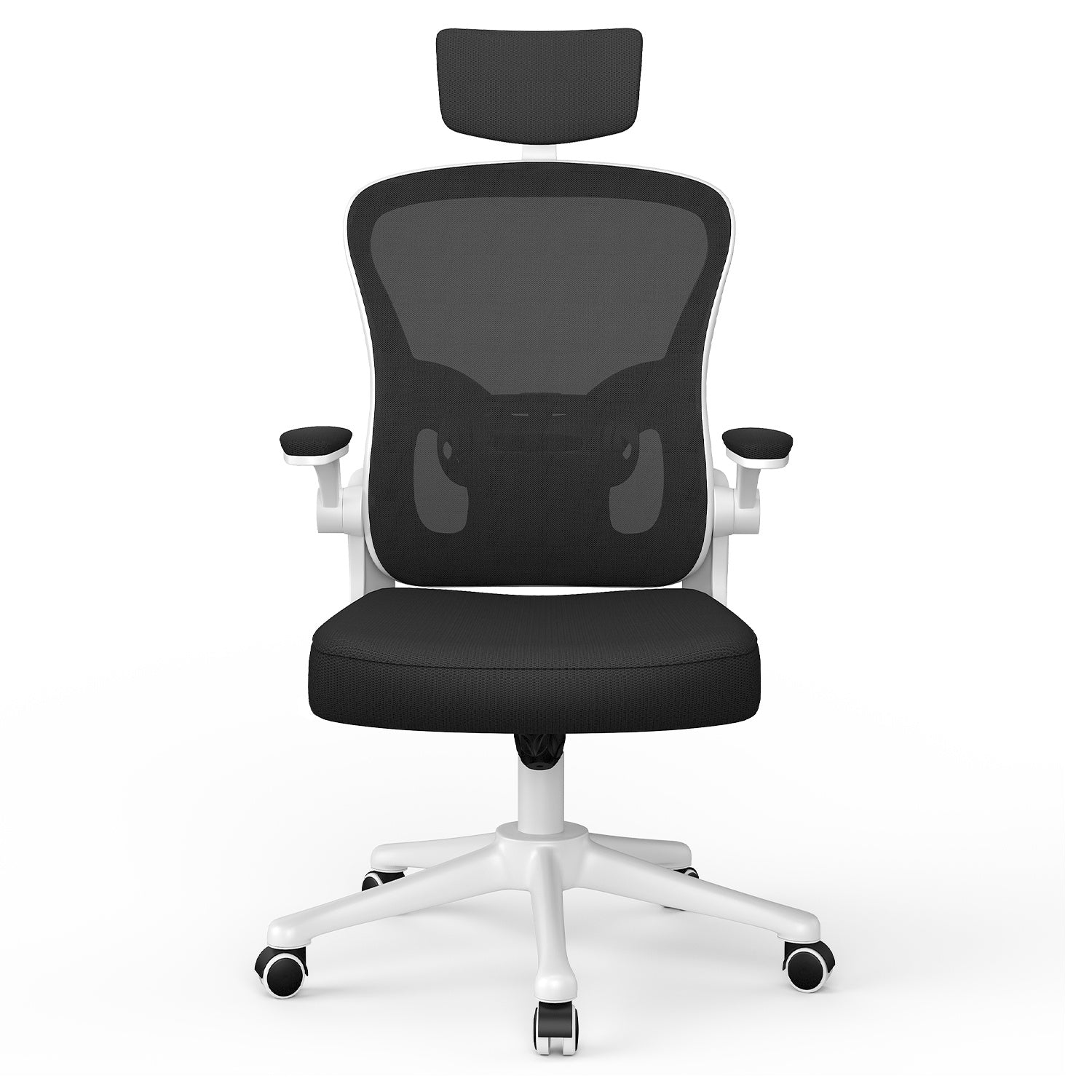 Sedia da Ufficio, Sedia Ufficio Ergonomica con Braccioli Regolabili in Rete Traspirante, Altezza Regolabile e Schienale Inclinabile con Ruote Girevoli