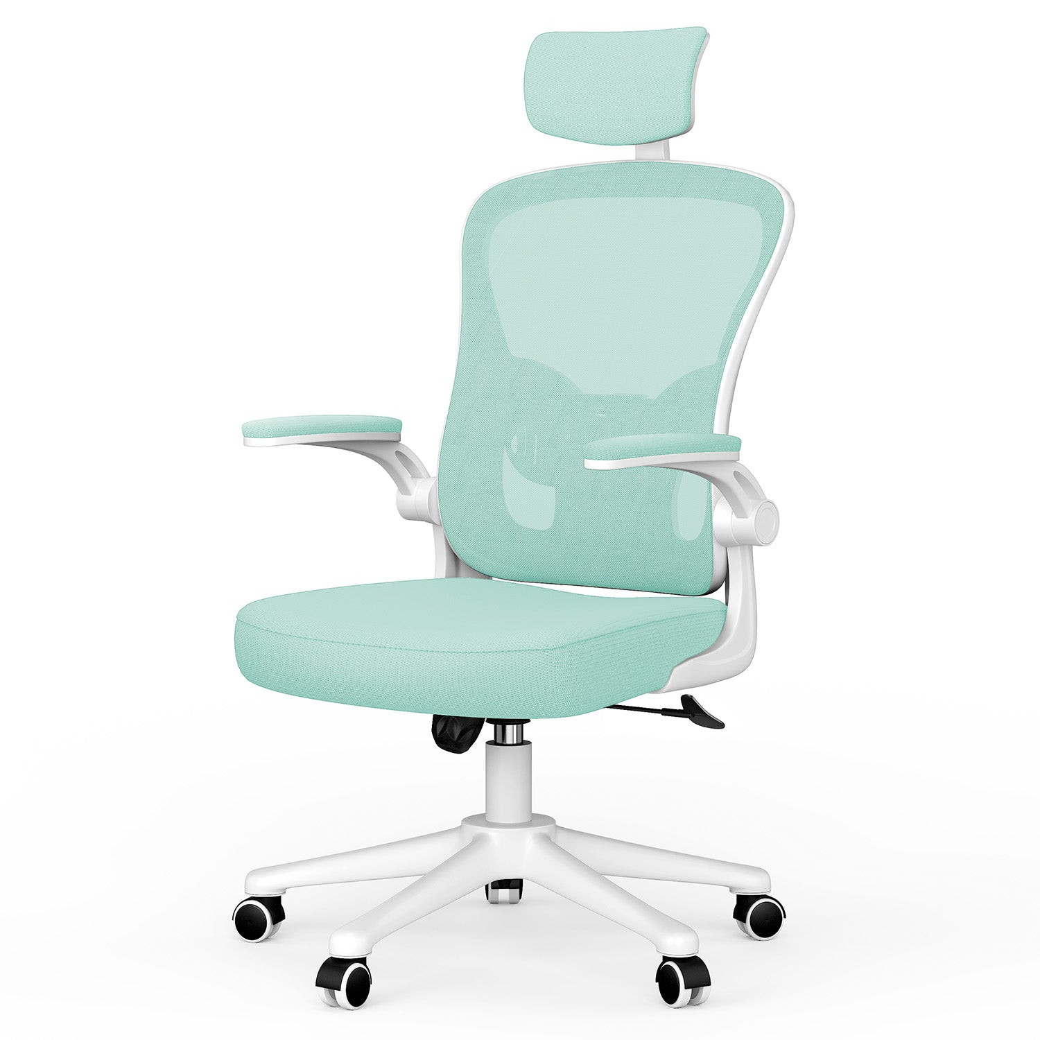 Sedia da Ufficio, Sedia Ufficio Ergonomica con Braccioli Regolabili in Rete Traspirante, Altezza Regolabile e Schienale Inclinabile con Ruote Girevoli