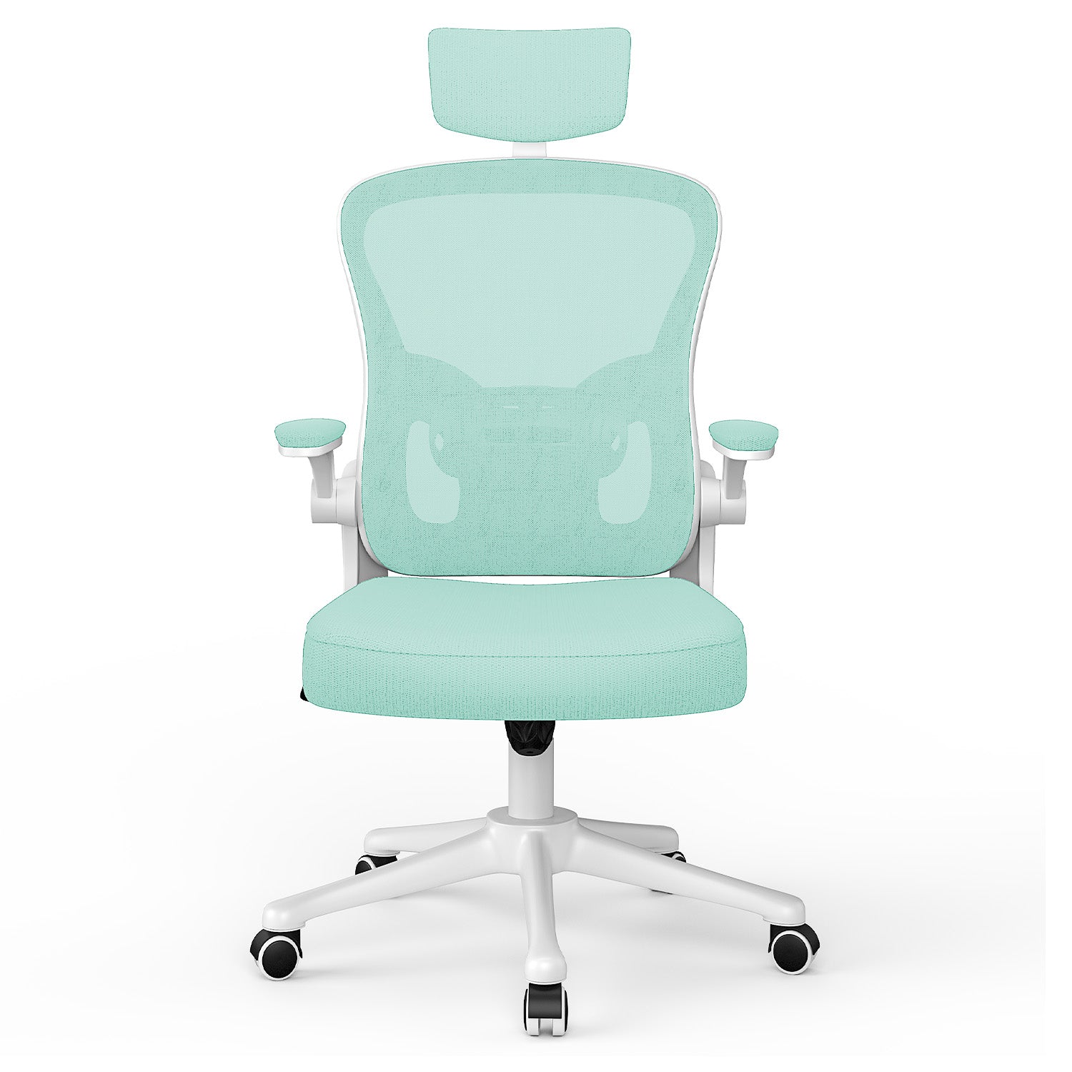Sedia da Ufficio, Sedia Ufficio Ergonomica con Braccioli Regolabili in Rete Traspirante, Altezza Regolabile e Schienale Inclinabile con Ruote Girevoli