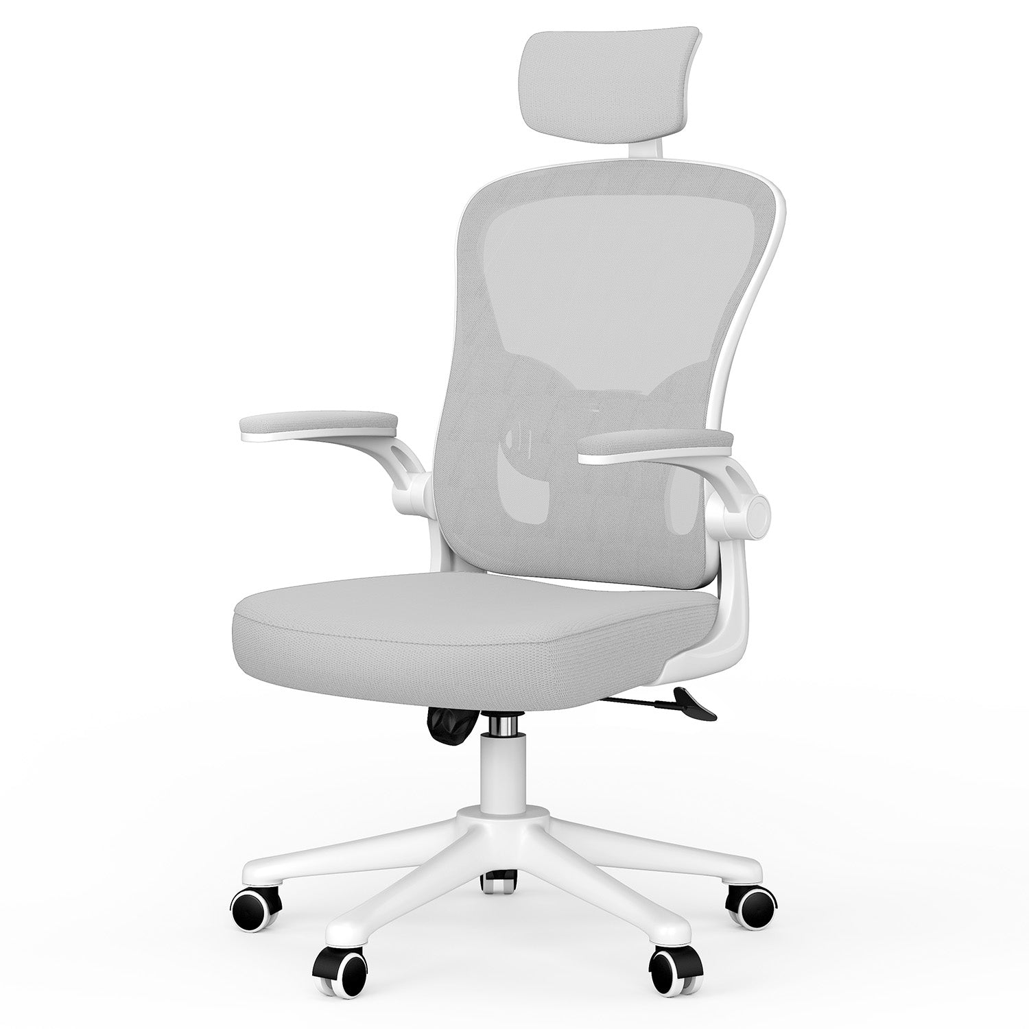 Sedia da Ufficio, Sedia Ufficio Ergonomica con Braccioli Regolabili in Rete Traspirante, Altezza Regolabile e Schienale Inclinabile con Ruote Girevoli