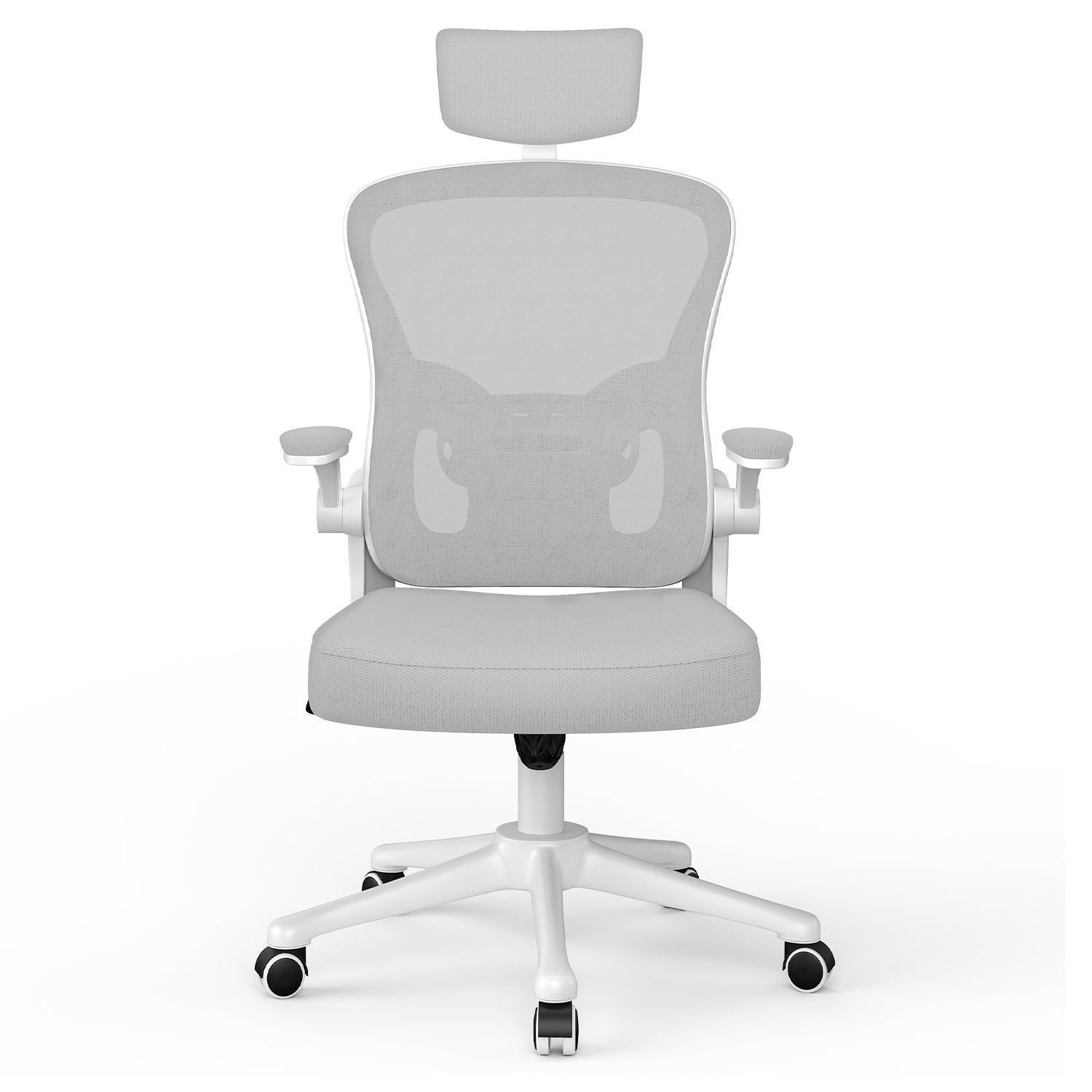 Sedia da Ufficio, Sedia Ufficio Ergonomica con Braccioli Regolabili in Rete Traspirante, Altezza Regolabile e Schienale Inclinabile con Ruote Girevoli