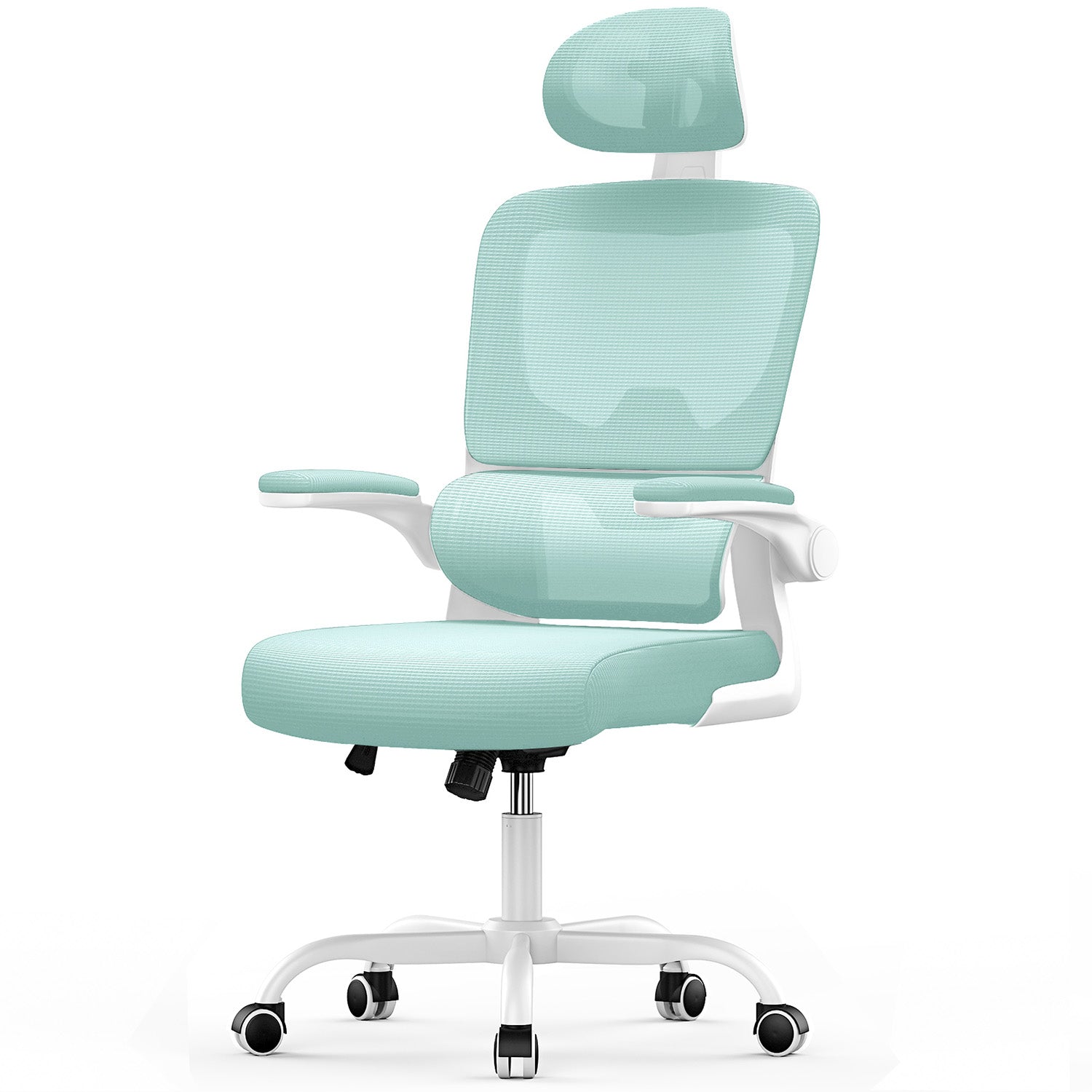 Sedia da Ufficio, Sedia Ufficio Ergonomica con Braccioli Regolabili in Rete Traspirante, Altezza Regolabile e Schienale Inclinabile con Ruote Girevoli