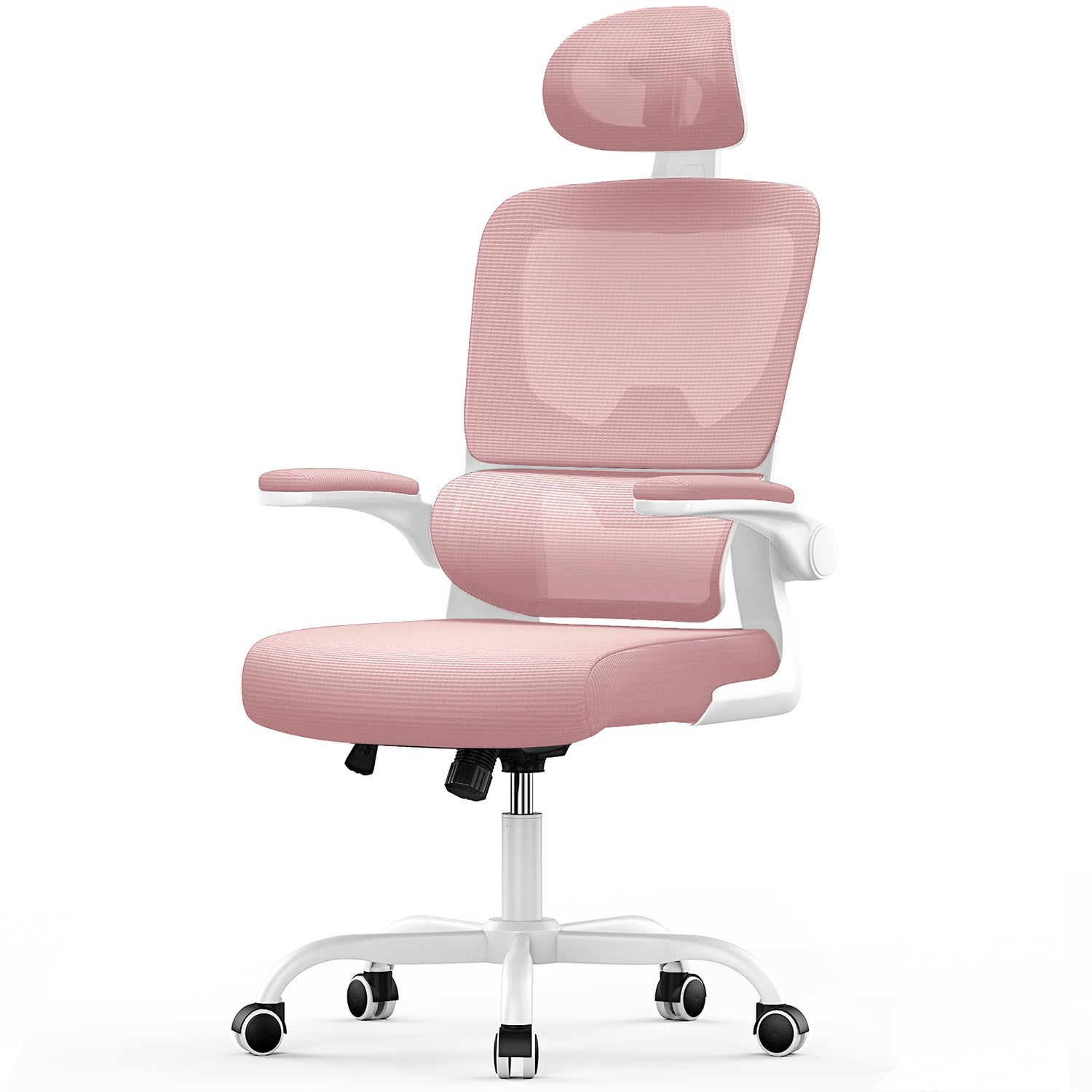 Sedia da Ufficio, Sedia Ufficio Ergonomica con Braccioli Regolabili in Rete Traspirante, Altezza Regolabile e Schienale Inclinabile con Ruote Girevoli