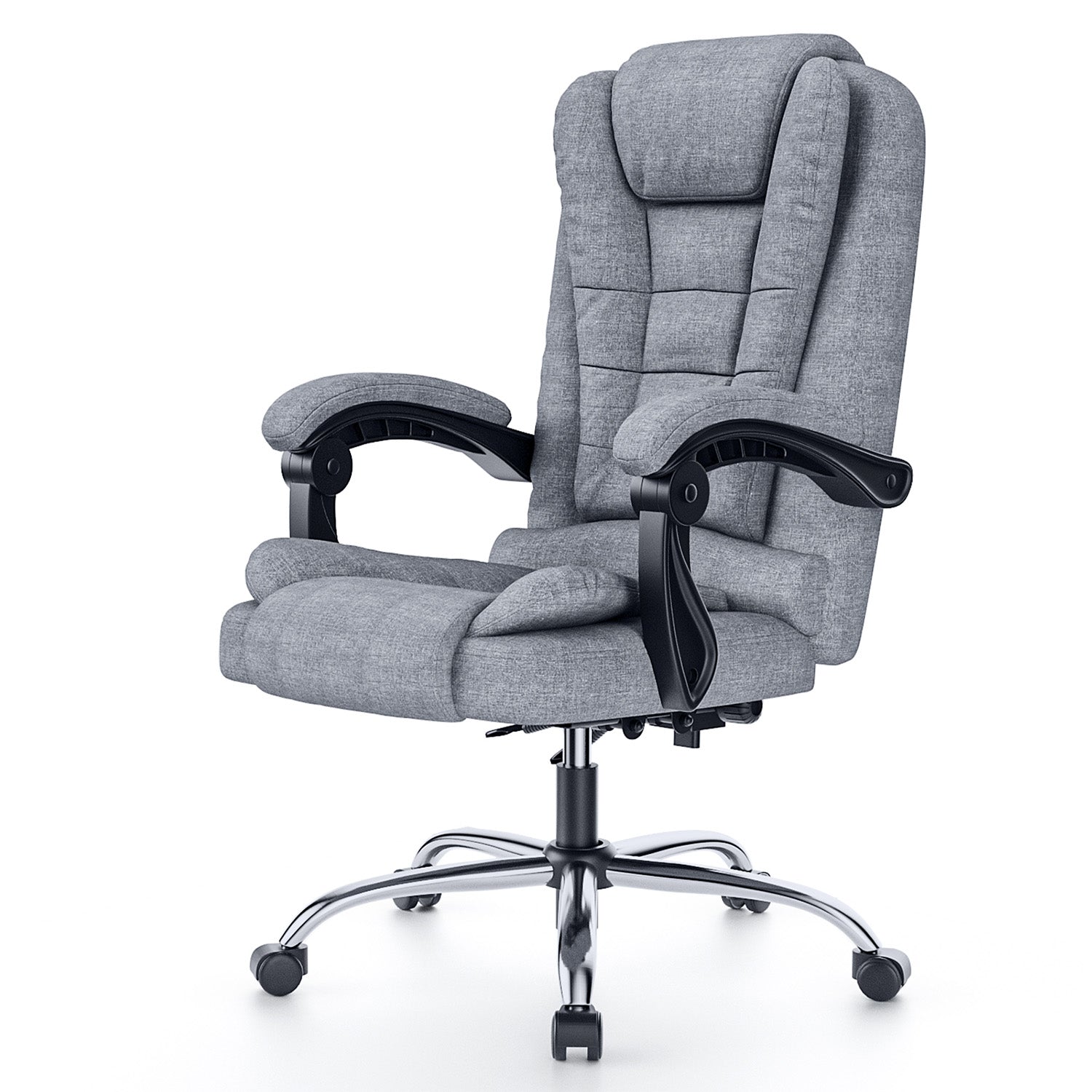 Sedia ergonomica per ufficio esecutivo Sedia da scrivania per computer con schienale alto in pelle PU con funzione di inclinazione reclinabile per il lavoro in casa-ufficio