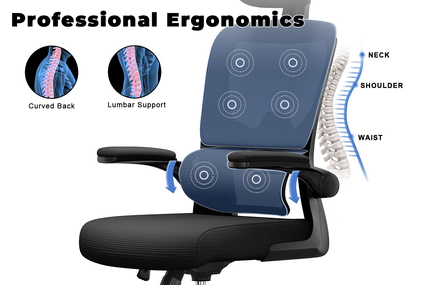 Sedia Ufficio Ergonomica SK9 - Bianca, Con Telaio Integrale, Braccioli 3D, Poggiatesta Regolabile E Schienale A S